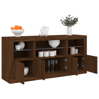 Credenza con Luci LED Rovere Marrone 142,5x37x67 cm 3209071