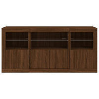 Credenza con Luci LED Rovere Marrone 142,5x37x67 cm 3209071