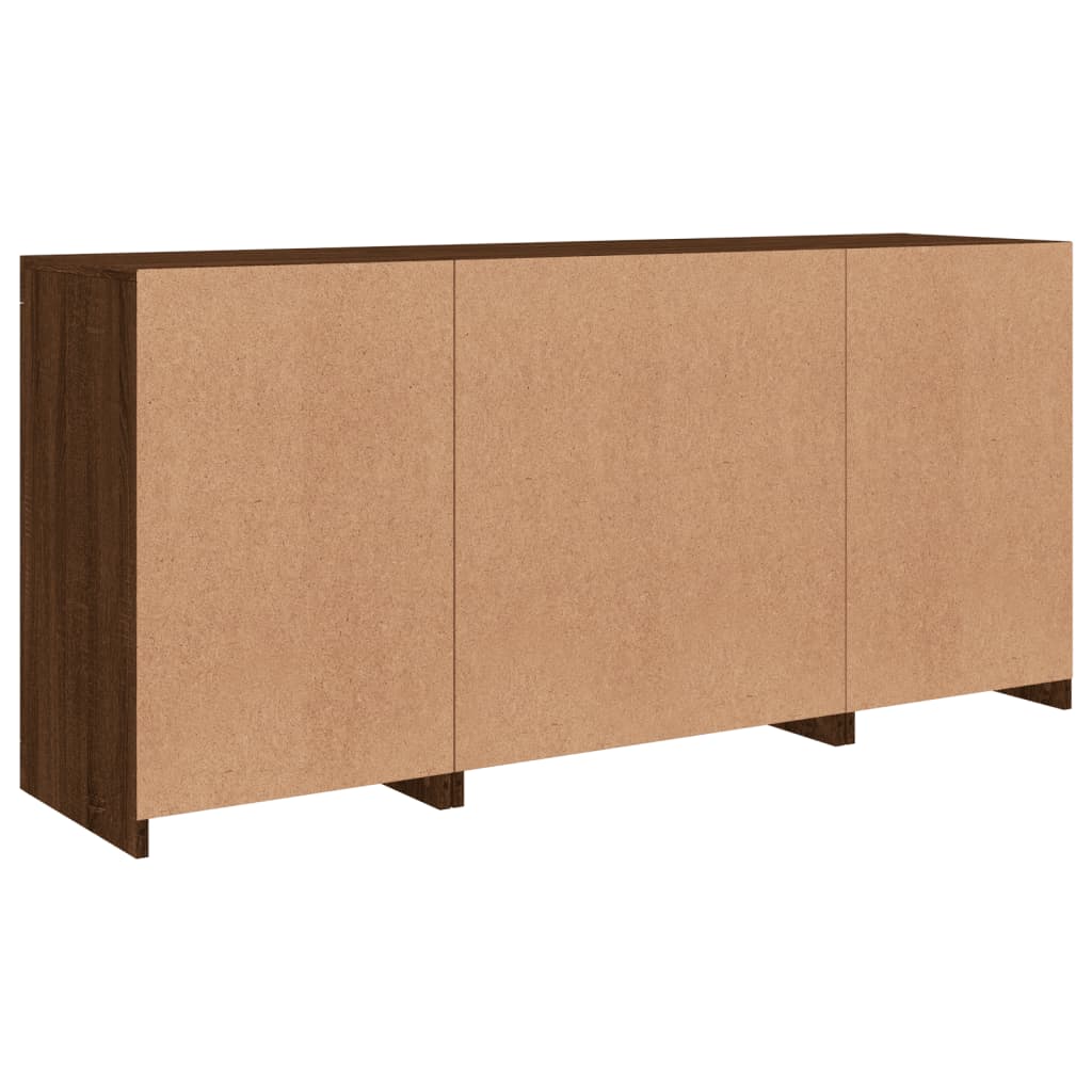 Credenza con Luci LED Rovere Marrone 142,5x37x67 cm 3209071