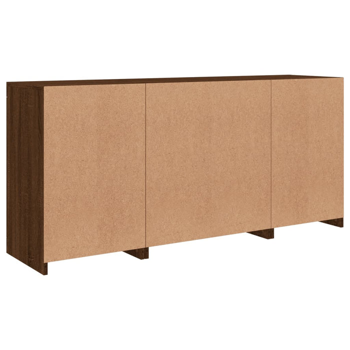 Credenza con Luci LED Rovere Marrone 142,5x37x67 cm 3209071