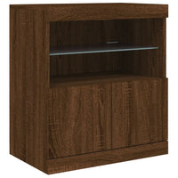 Credenza con Luci LED Rovere Marrone 142,5x37x67 cm 3209071