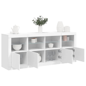 Credenza con Luci LED Bianca 163x37x67 cm 3209072