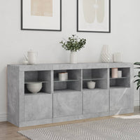 Credenza con Luci LED Grigio Cemento 163x37x67 cmcod mxl 133821