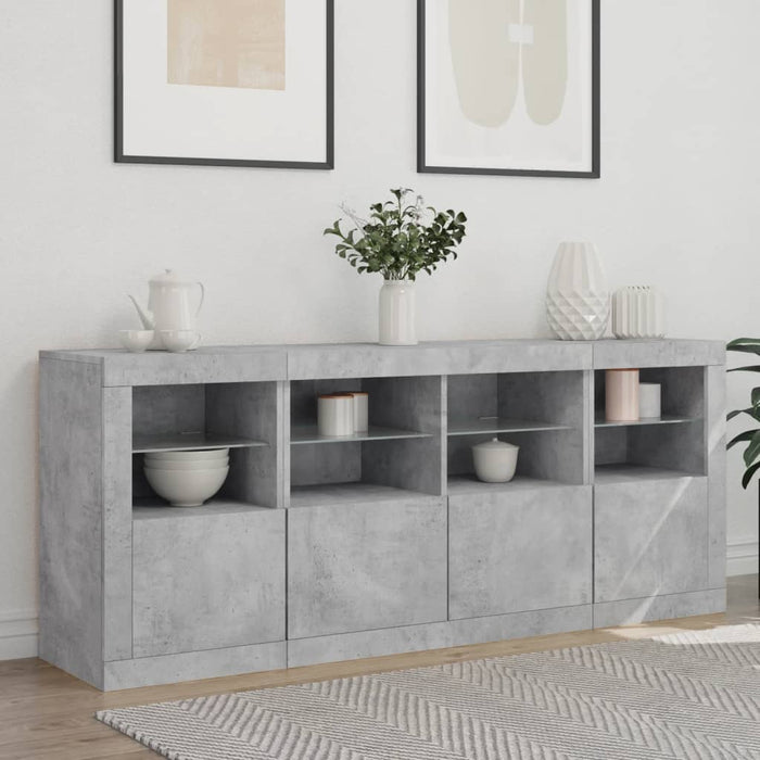 Credenza con Luci LED Grigio Cemento 163x37x67 cmcod mxl 133821