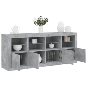 Credenza con Luci LED Grigio Cemento 163x37x67 cmcod mxl 133821