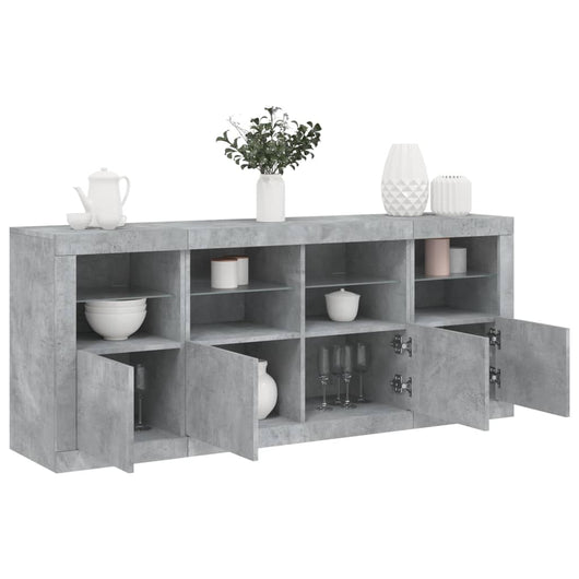 Credenza con Luci LED Grigio Cemento 163x37x67 cmcod mxl 133821