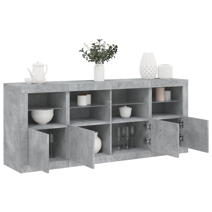 Credenza con Luci LED Grigio Cemento 163x37x67 cmcod mxl 133821