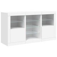 Credenza con Luci LED Bianca 123x37x67 cm 3209079