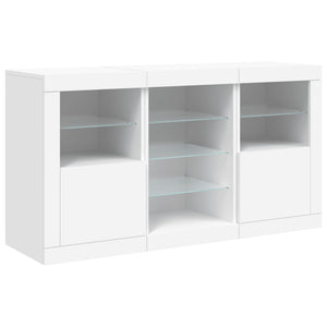 Credenza con Luci LED Bianca 123x37x67 cm 3209079
