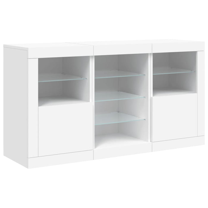 Credenza con Luci LED Bianca 123x37x67 cm 3209079