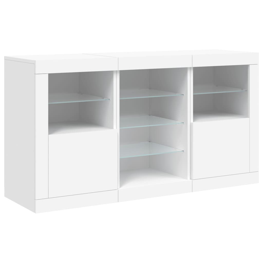 Credenza con Luci LED Bianca 123x37x67 cm 3209079