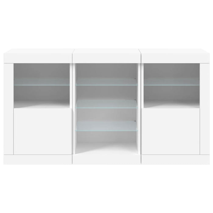 Credenza con Luci LED Bianca 123x37x67 cm 3209079