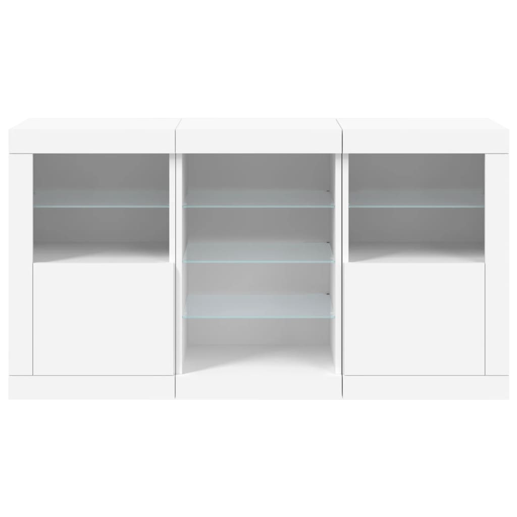 Credenza con Luci LED Bianca 123x37x67 cm 3209079