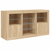 Credenza con Luci LED Rovere Sonoma 123x37x67 cm 3209081
