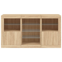 Credenza con Luci LED Rovere Sonoma 123x37x67 cm 3209081