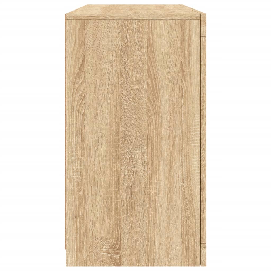 Credenza con Luci LED Rovere Sonoma 123x37x67 cm