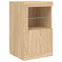 Credenza con Luci LED Rovere Sonoma 123x37x67 cm