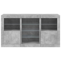 Credenza con Luci LED Grigio Cemento 123x37x67 cm 3209082