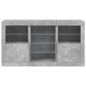 Credenza con Luci LED Grigio Cemento 123x37x67 cm 3209082