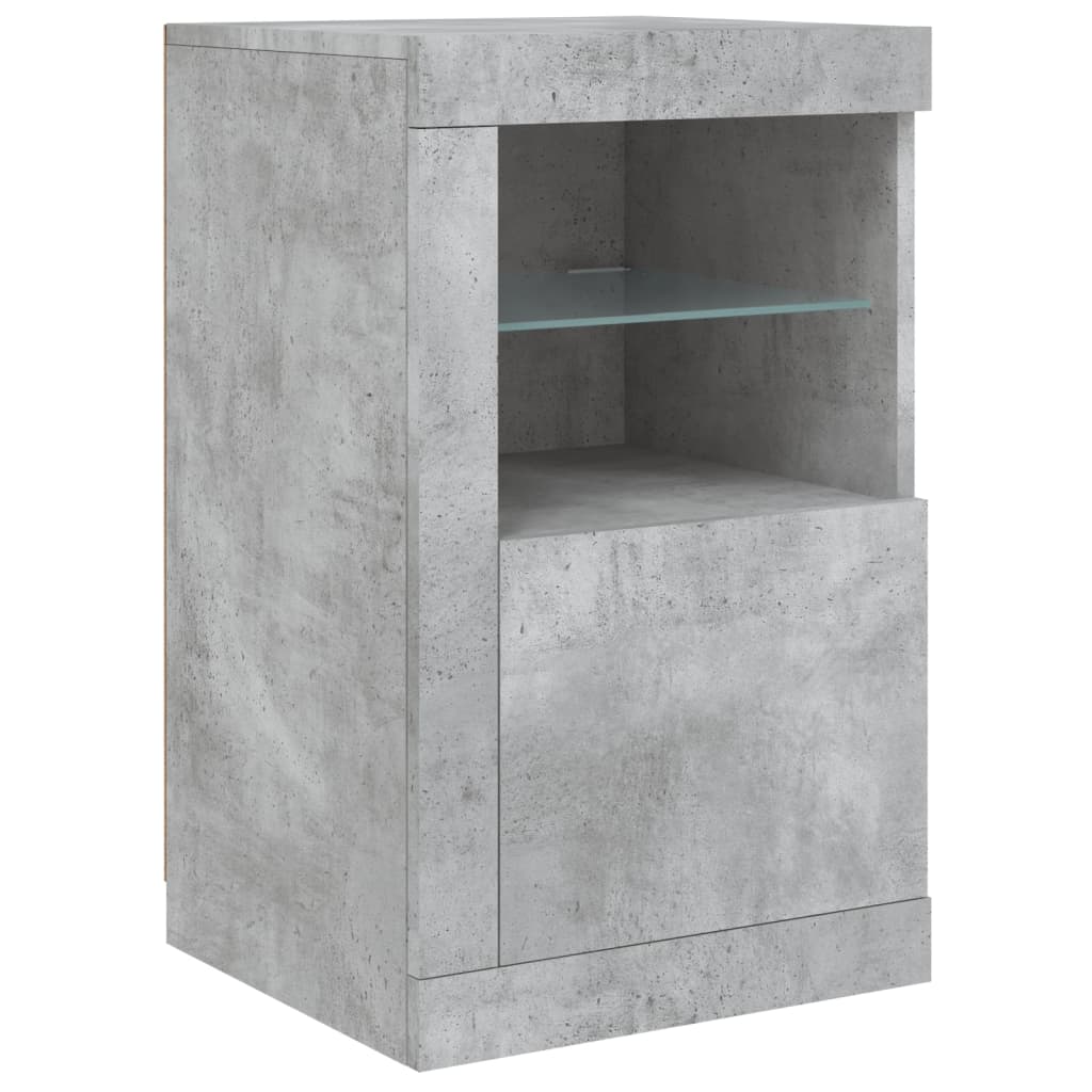 Credenza con Luci LED Grigio Cemento 123x37x67 cm 3209082