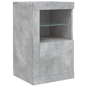 Credenza con Luci LED Grigio Cemento 123x37x67 cm 3209082