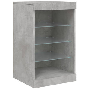Credenza con Luci LED Grigio Cemento 123x37x67 cm 3209082