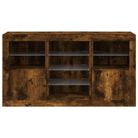 Credenza con Luci LED Rovere Fumo 123x37x67 cm 3209083