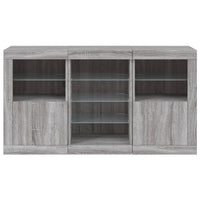 Credenza con Luci LED Grigio Sonoma 123x37x67 cm 3209084