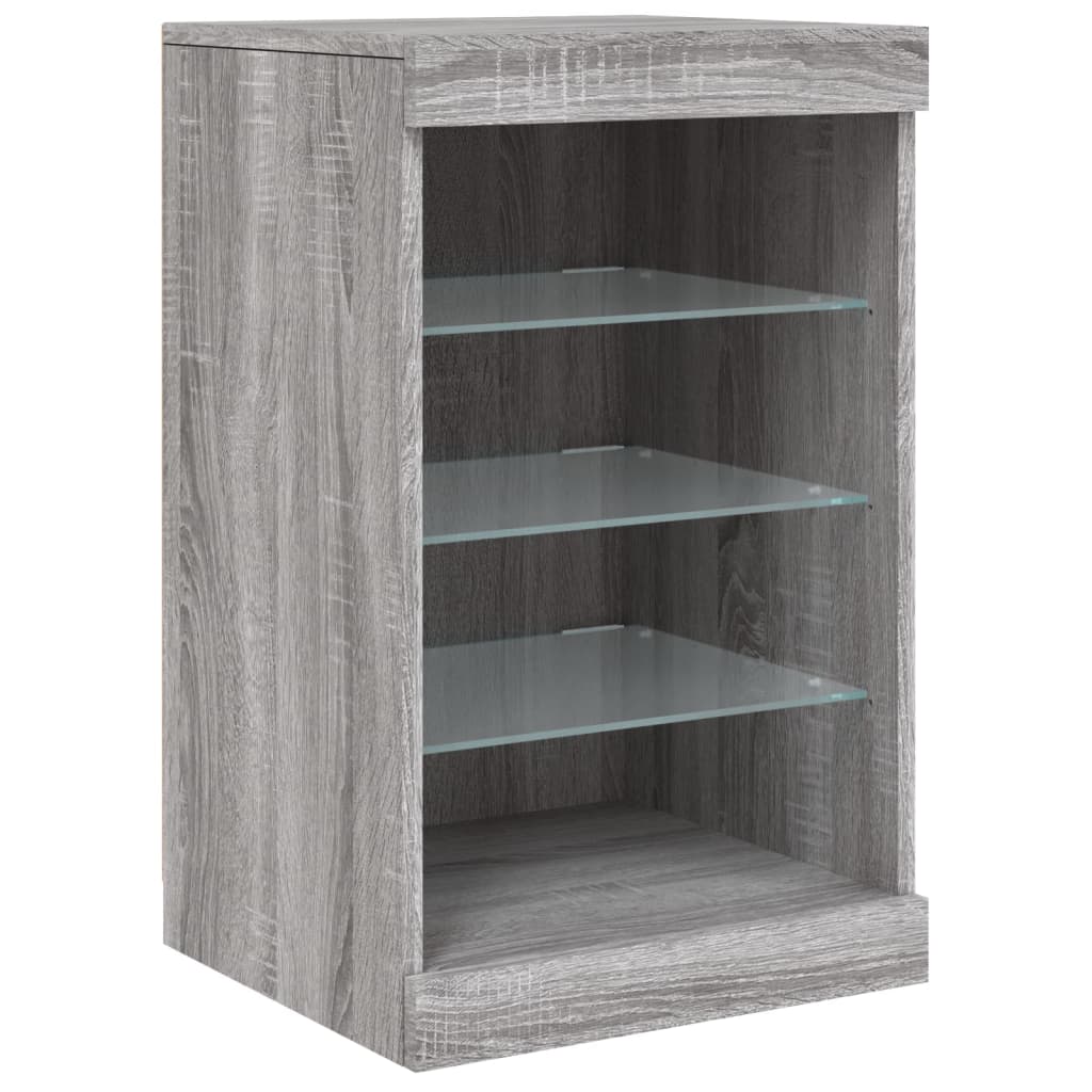 Credenza con Luci LED Grigio Sonoma 123x37x67 cm 3209084