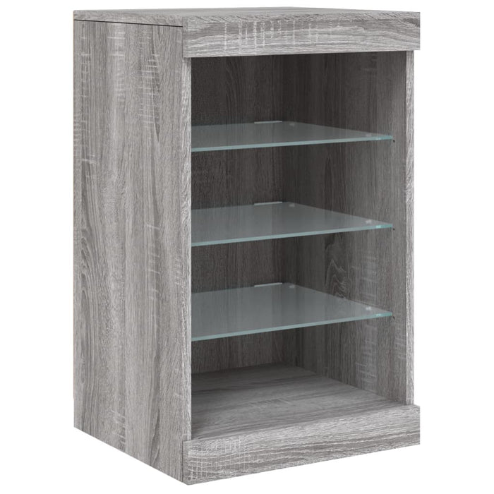 Credenza con Luci LED Grigio Sonoma 123x37x67 cm 3209084
