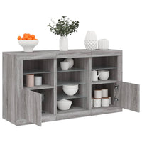 Credenza con Luci LED Grigio Sonoma 123x37x67 cm 3209084