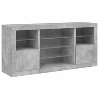 Credenza con Luci LED Grigio Cemento 142,5x37x67 cm 3209089