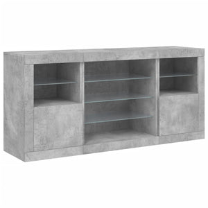 Credenza con Luci LED Grigio Cemento 142,5x37x67 cm 3209089
