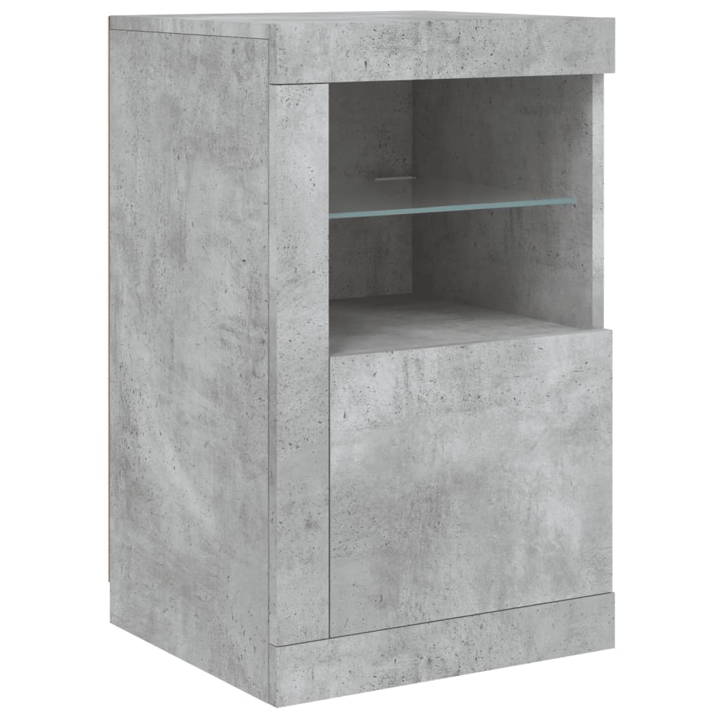 Credenza con Luci LED Grigio Cemento 142,5x37x67 cm 3209089