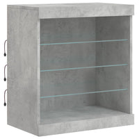 Credenza con Luci LED Grigio Cemento 142,5x37x67 cm 3209089