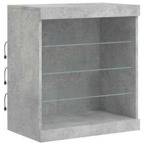 Credenza con Luci LED Grigio Cemento 142,5x37x67 cm 3209089