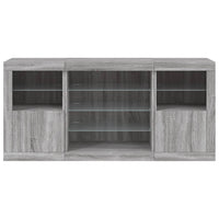 Credenza con Luci LED Grigio Sonoma 142,5x37x67 cm