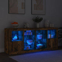 Credenza con Luci LED Rovere Fumo 163x37x67 cm 3209097