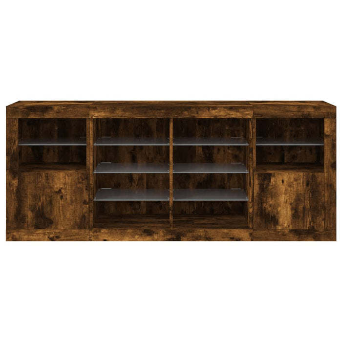 Credenza con Luci LED Rovere Fumo 163x37x67 cm 3209097