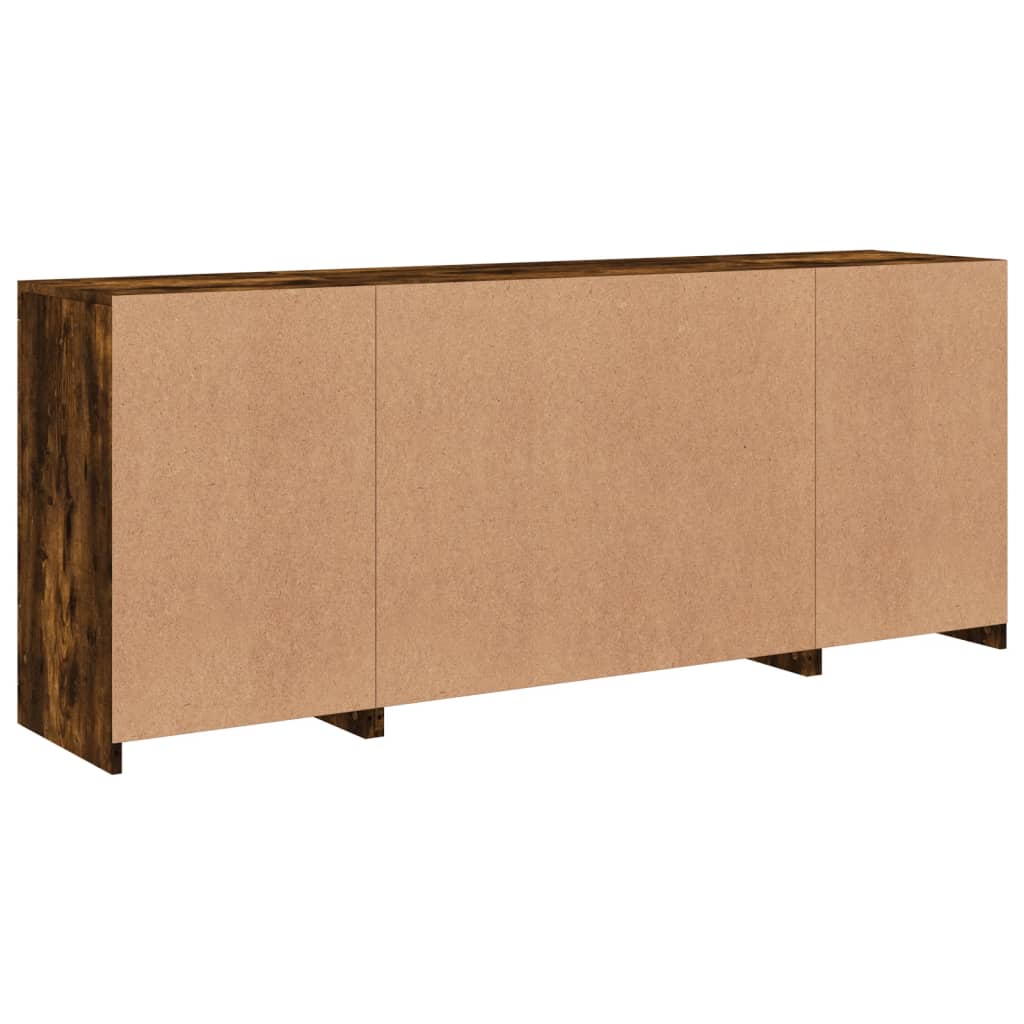 Credenza con Luci LED Rovere Fumo 163x37x67 cm 3209097