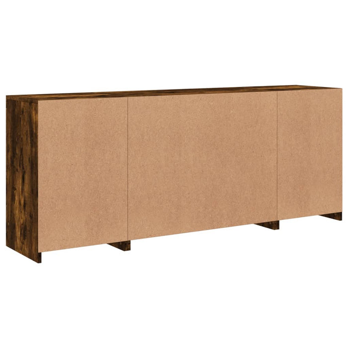 Credenza con Luci LED Rovere Fumo 163x37x67 cm 3209097