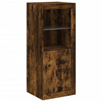 Credenze con Luci LED 3 pz Rovere Fumo in Legno Multistrato 3209111