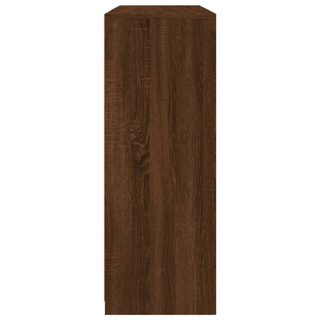 Credenze con Luci LED 3 pz Rovere Marrone in Legno Multistrato 3209113