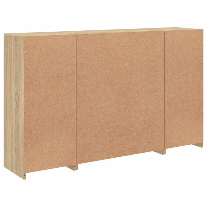 Credenze con Luci LED 3 pz Rovere Sonoma in Legno Multistrato 3209116