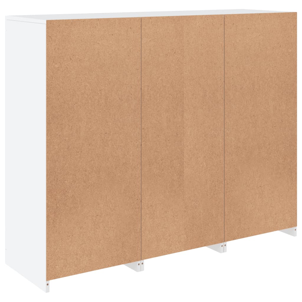 Credenze con Luci LED 3 pz Bianche in Legno Multistrato 3209121