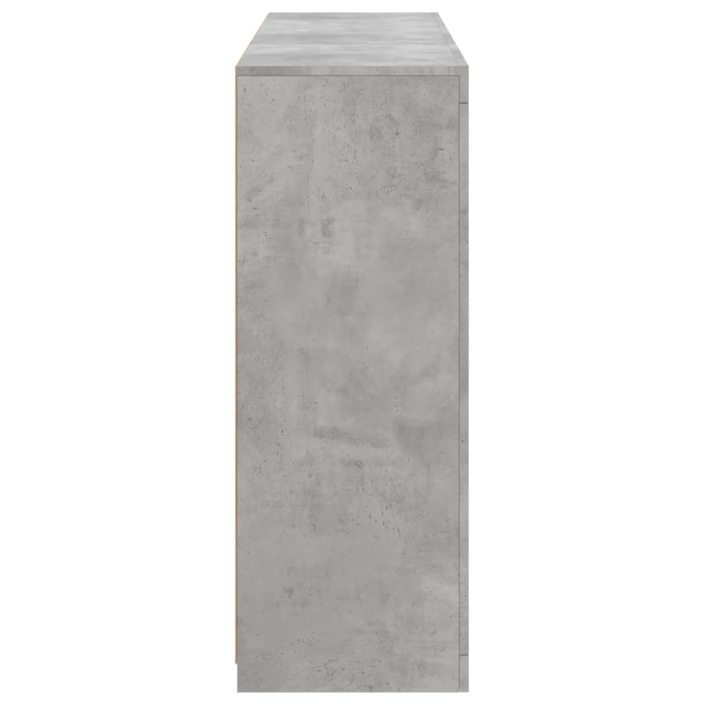 Credenze con Luci LED 3 pz Grigio Cemento in Legno Multistrato 3209124