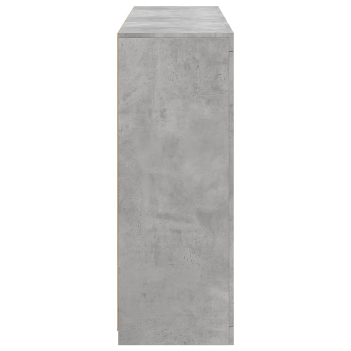 Credenze con Luci LED 3 pz Grigio Cemento in Legno Multistrato 3209124