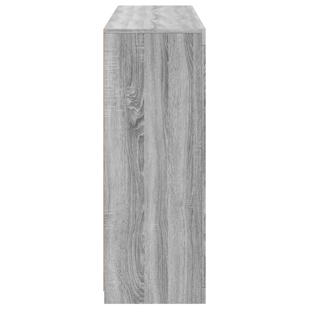 Credenze con Luci LED 3 pz Grigio Sonoma in Legno Multistrato 3209126