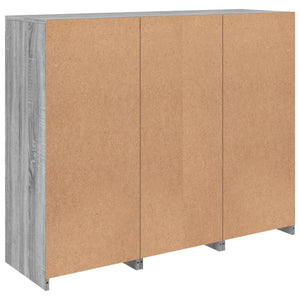 Credenze con Luci LED 3 pz Grigio Sonoma in Legno Multistrato 3209126