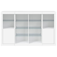 Credenze con Luci LED 3 pz Bianche in Legno Multistrato 3209135